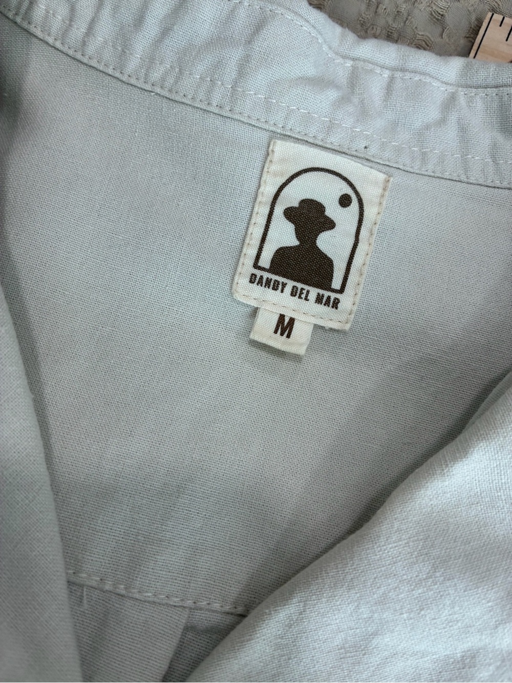 Dandy Del Mar Brisa Linen shirt in Vintage Ivory embroidered sz M - Picture 6 of 8